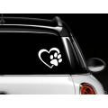 Heart With Dog Paw Puppy Love Vinyl Decal Car Sticker